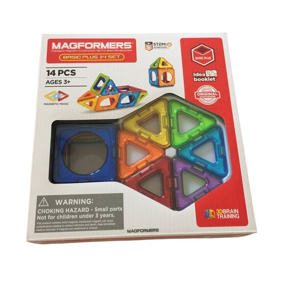 MAGFORMERS Basic Plus 14 Piece Set Stem Magnetic Construction Set - Picture 1 of 3